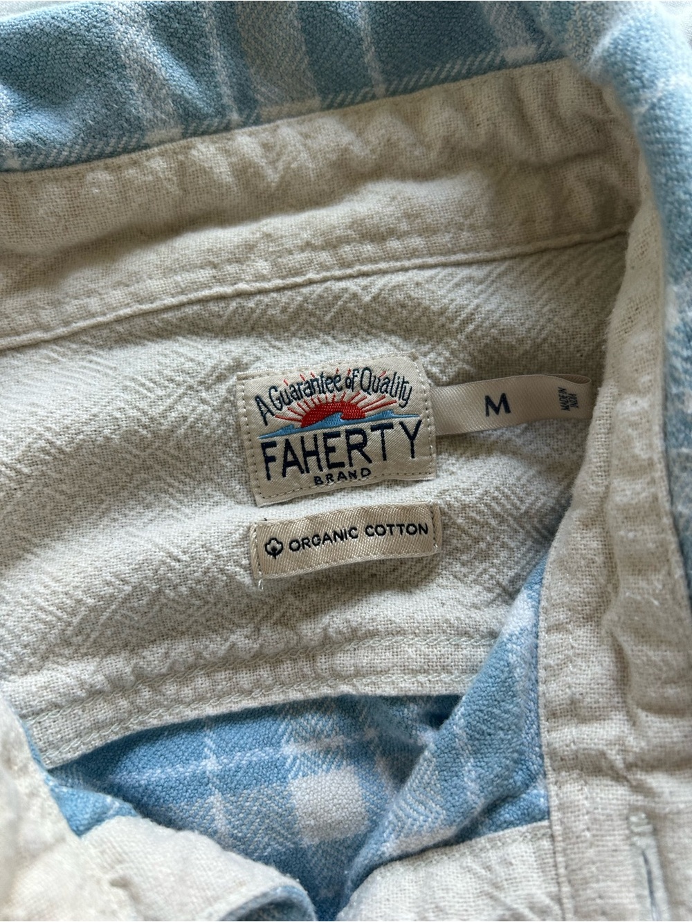 Faherty Light Women’s Blue and White Plaid Button-Down Shirt Jacket M - Picture 2 of 6